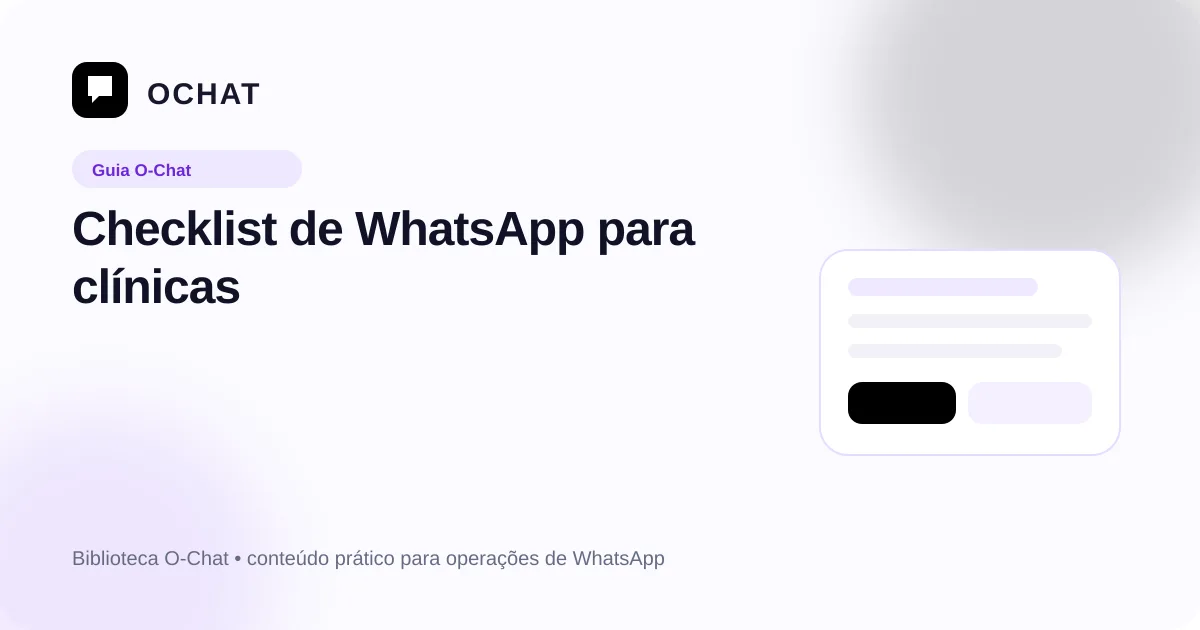 Checklist de WhatsApp para clínicas