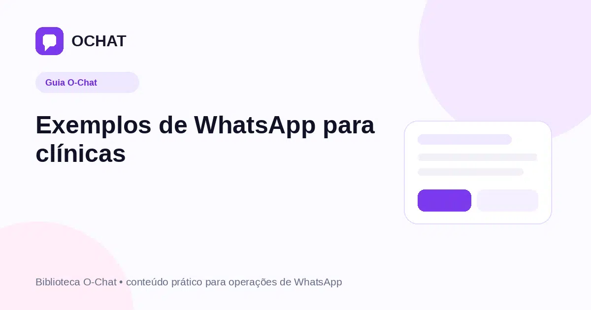 Exemplos de WhatsApp para clínicas