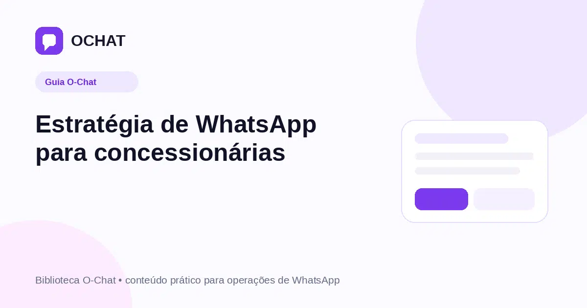 Estratégia de WhatsApp para concessionárias