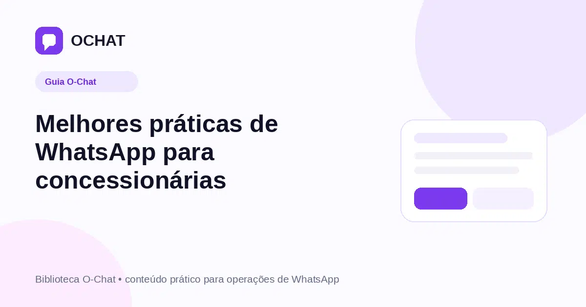 Melhores práticas de WhatsApp para concessionárias