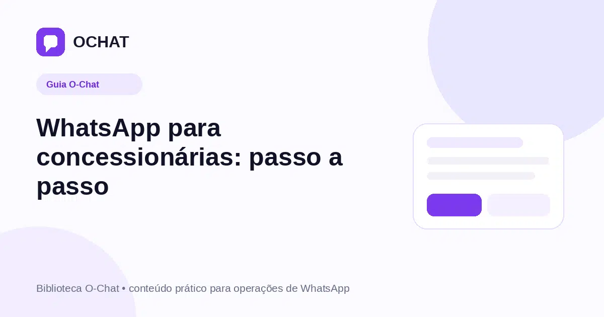 WhatsApp para concessionárias: passo a passo