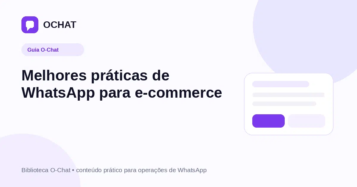Melhores práticas de WhatsApp para e-commerce