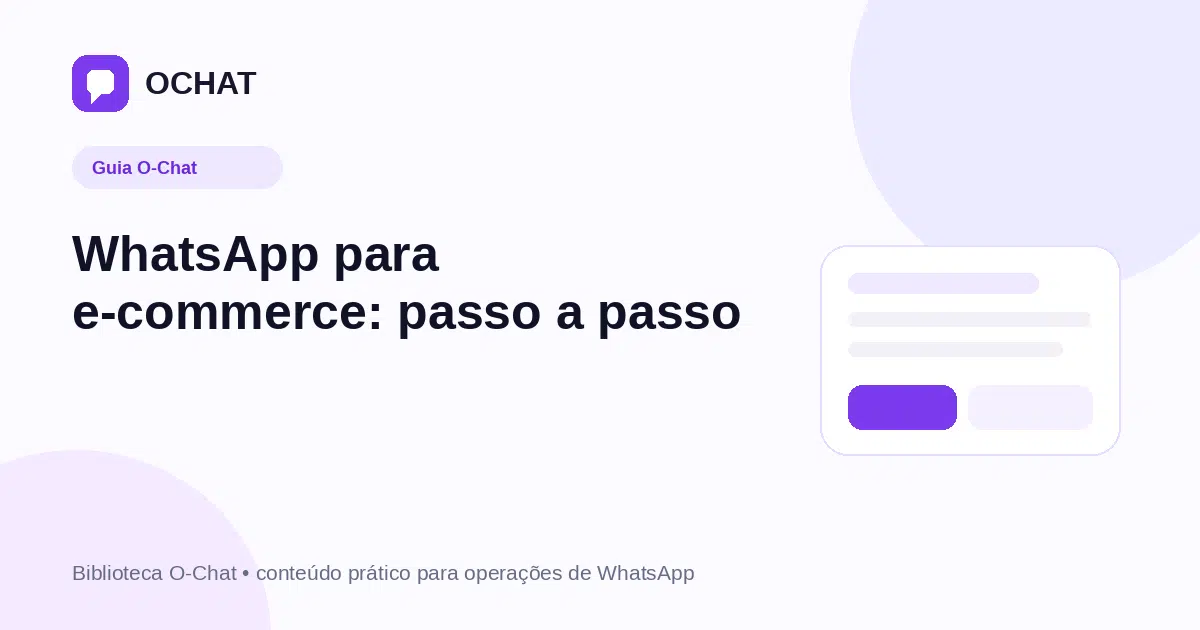 WhatsApp para e-commerce: passo a passo