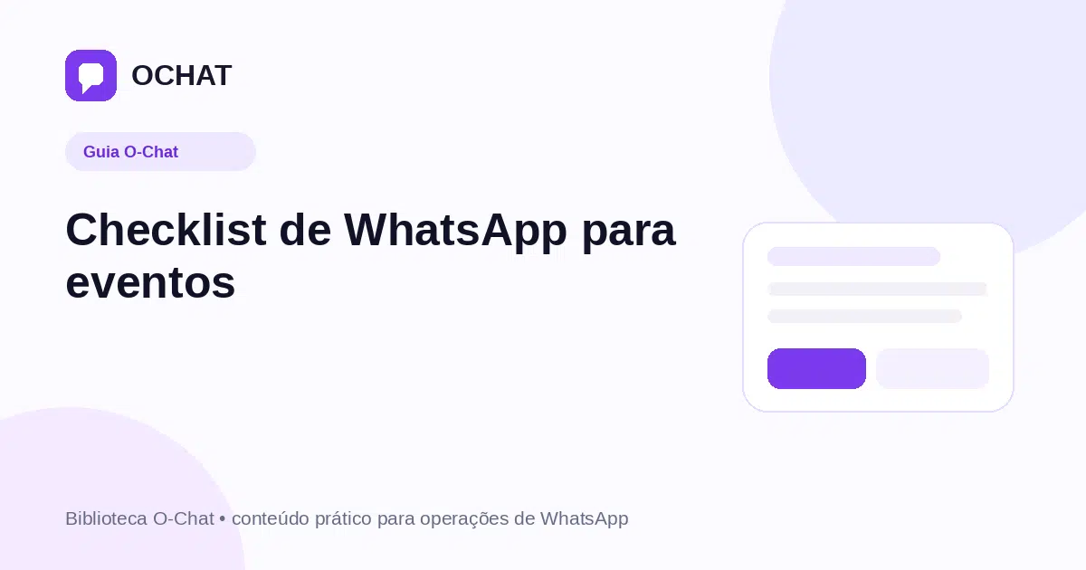 Checklist de WhatsApp para eventos