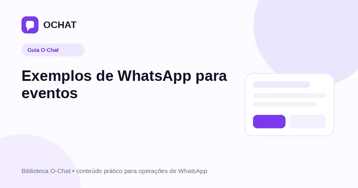 Exemplos de WhatsApp para eventos