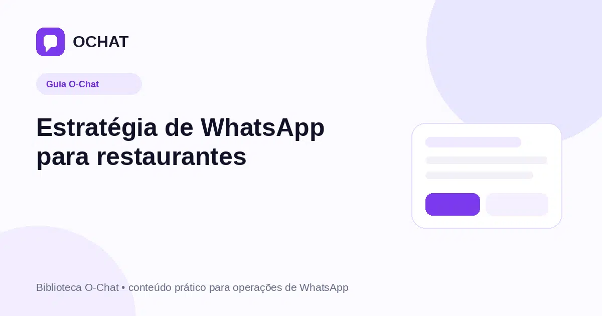 Estratégia de WhatsApp para restaurantes