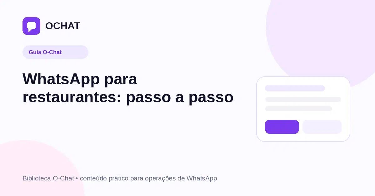 WhatsApp para restaurantes: passo a passo
