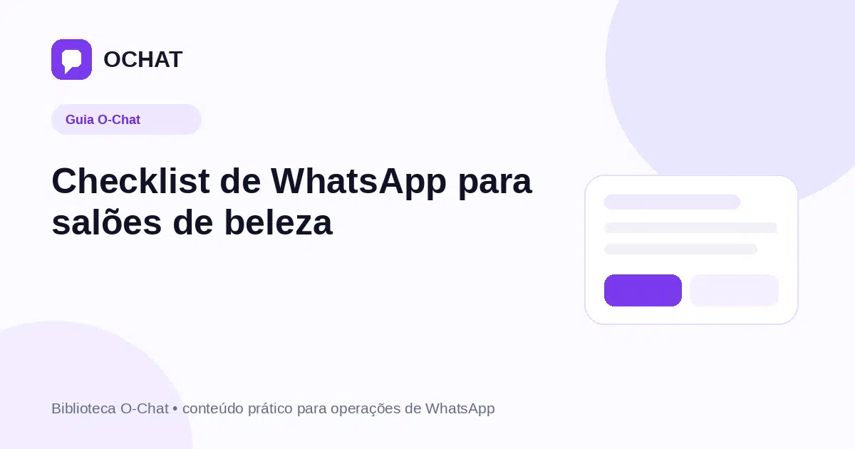 Checklist de WhatsApp para salões de beleza